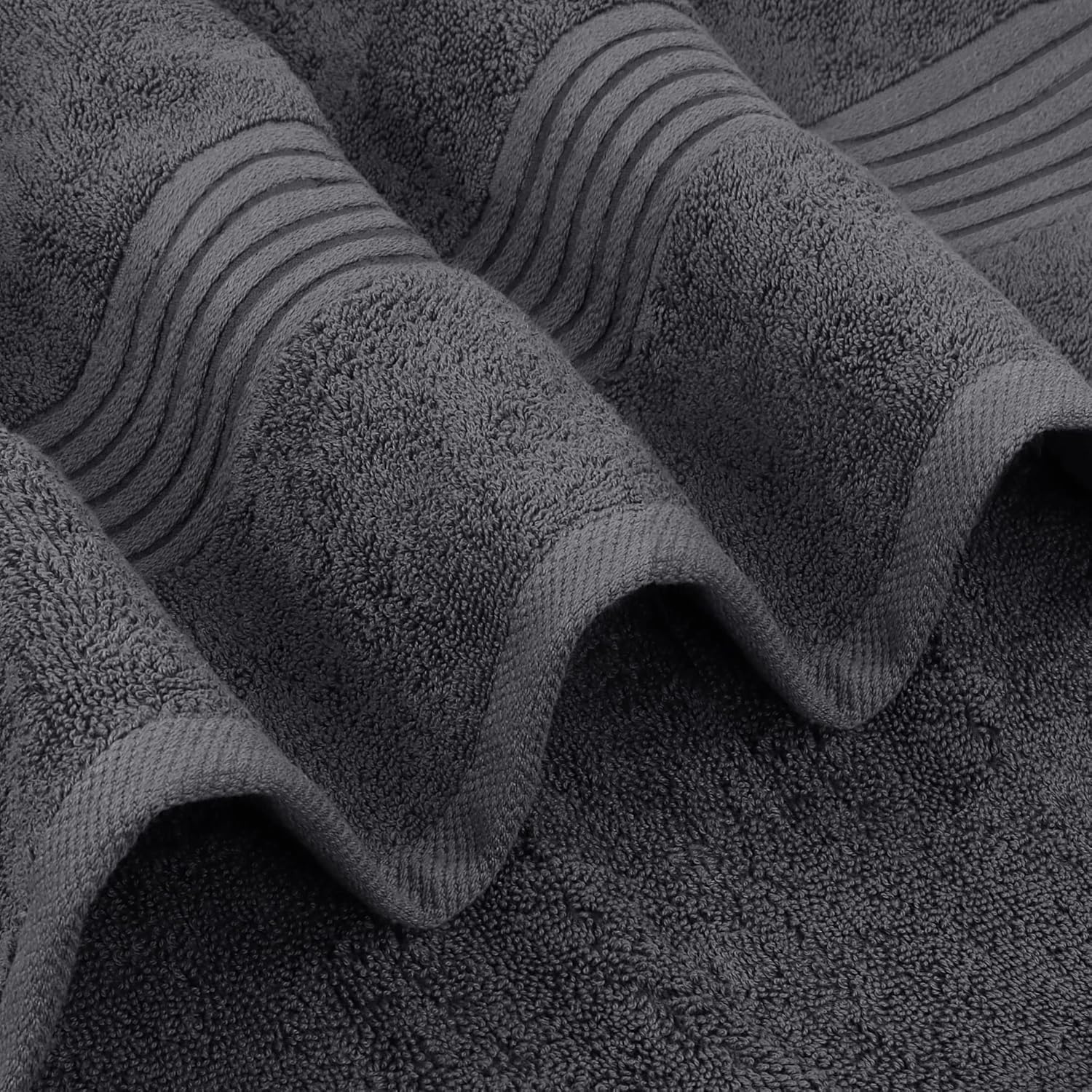 Utopia Towels elegant grey bathroom setup adds calm style.