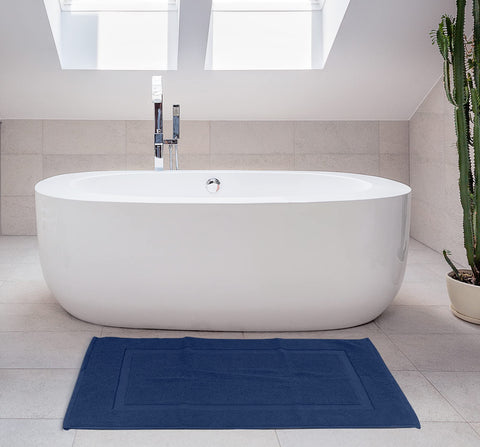 Utopia Towels 21x34 navy rug covering tub edge