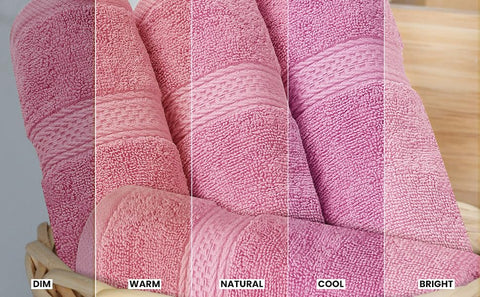 Utopia Towels double-stitched hem detail on pink towel indicating durability.