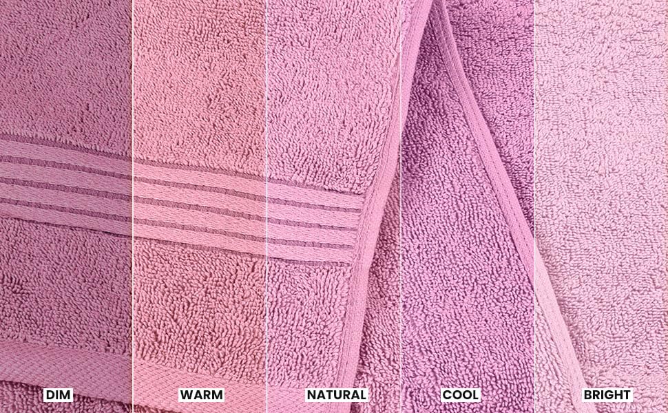 Utopia Towels hotel bathroom pink set, elegant and plush for guest rooms.