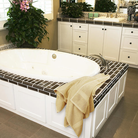 Utopia Towels hotel/dorm collection image, beige tone complements any bathroom