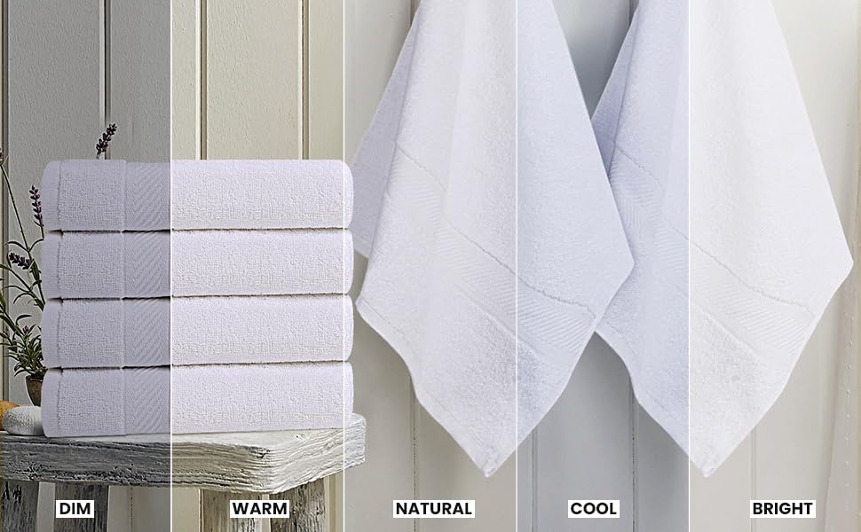 Utopia Towels premium hotel and spa-quality towels in white.