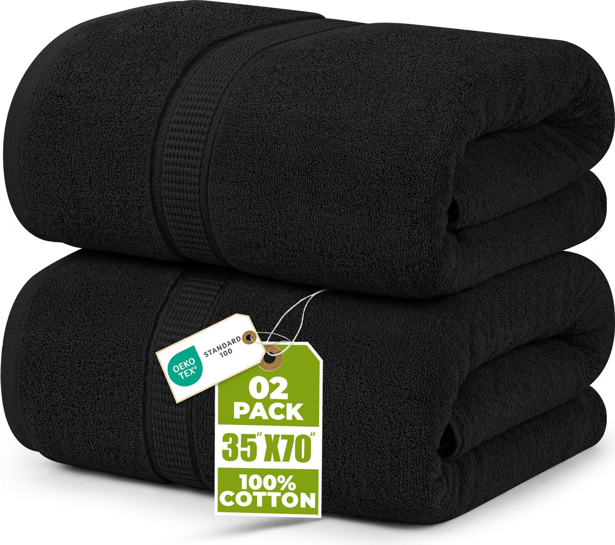 Utopia Towels jumbo bath sheet in black shows plush size and luxury.