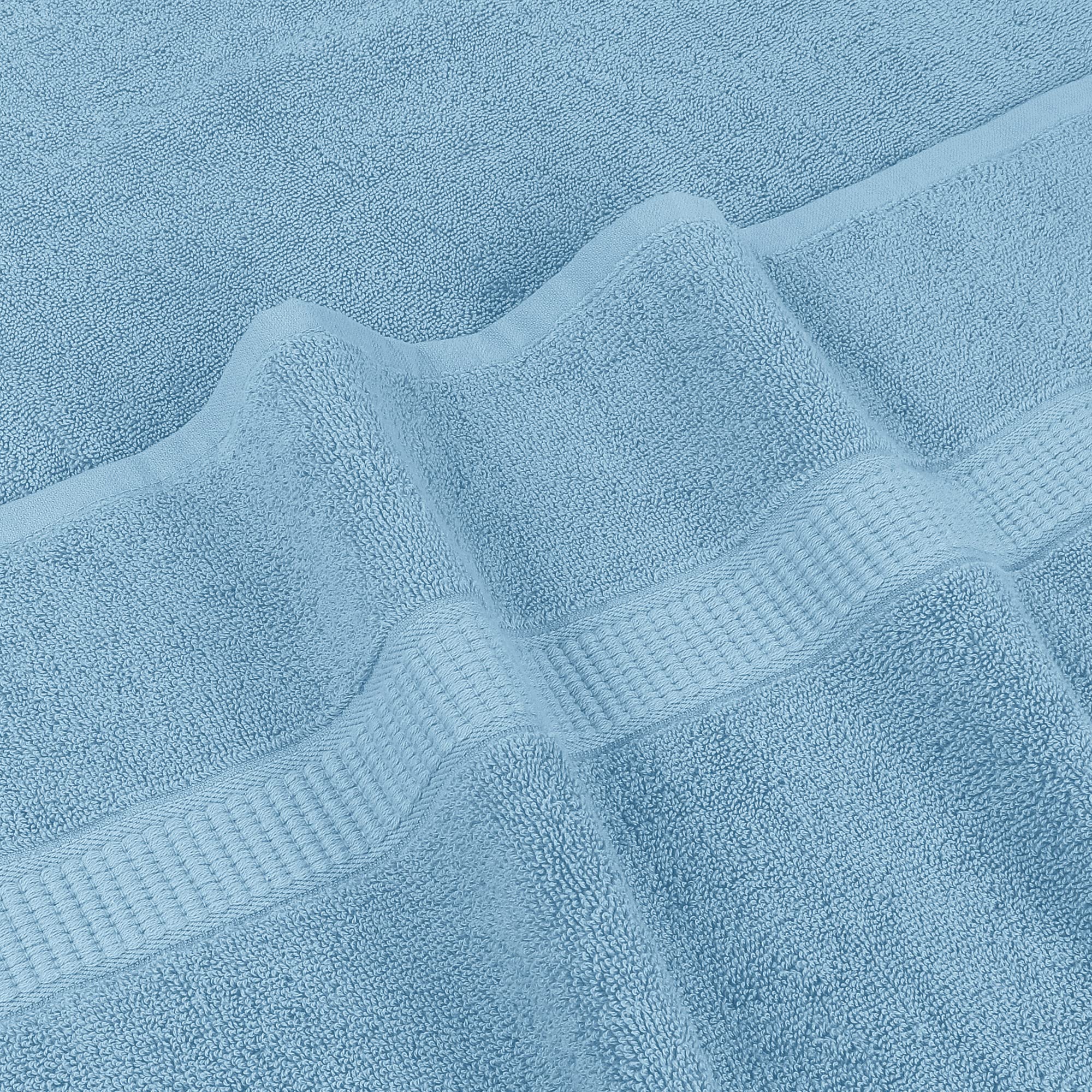 Large towel shows precise stitching and tidy edges