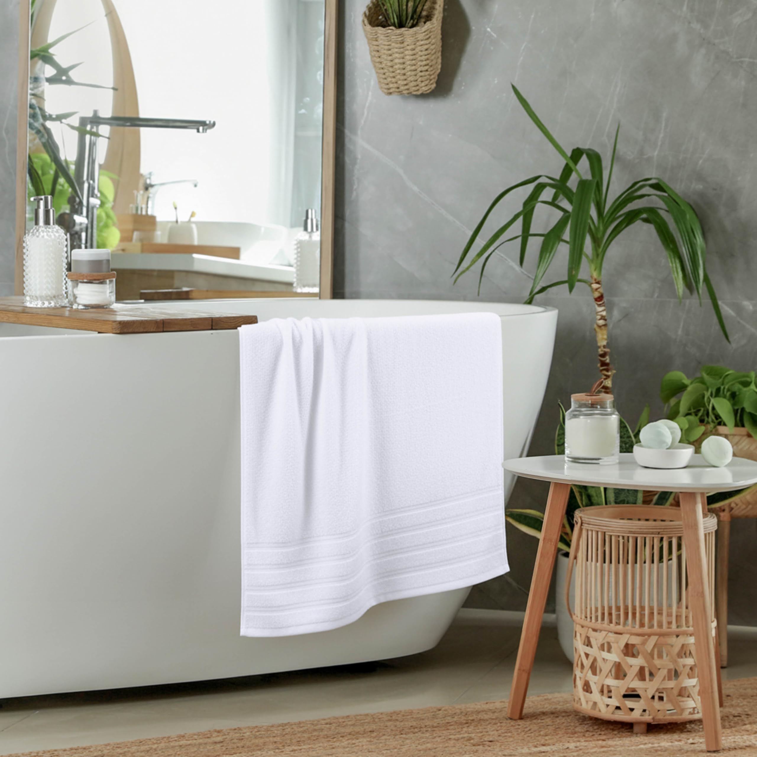 Utopia Towels lightweight plush texture for everyday comfort.