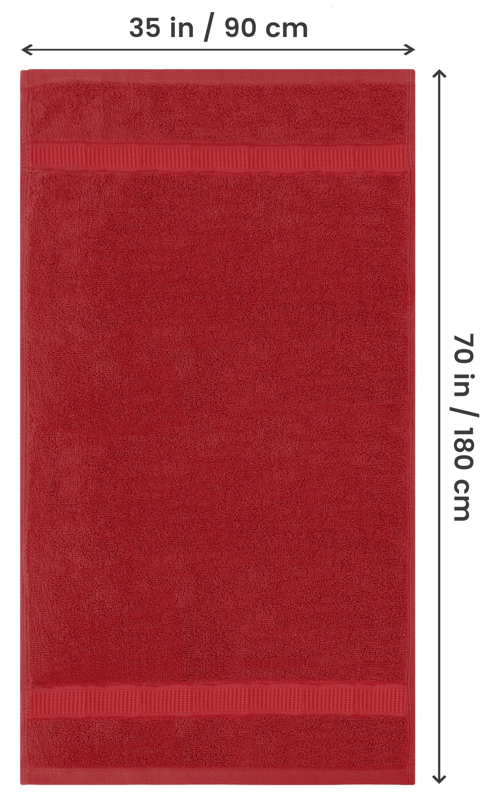 Utopia Towels Lux Jumbo Bath Sheet shows 35x70 coverage for after-shower comfort.