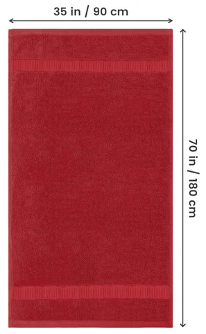 Utopia Towels Lux Jumbo Bath Sheet shows 35x70 coverage for after-shower comfort.