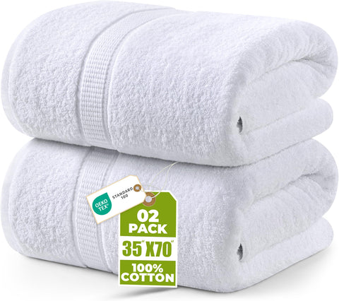 Utopia Towels luxurious jumbo bath sheet coverage shows generous wrap after shower