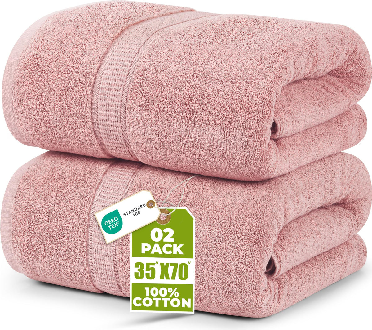 Utopia Towels Luxurious Jumbo Bath Sheet packaging shows premium cotton and long lasting softness.