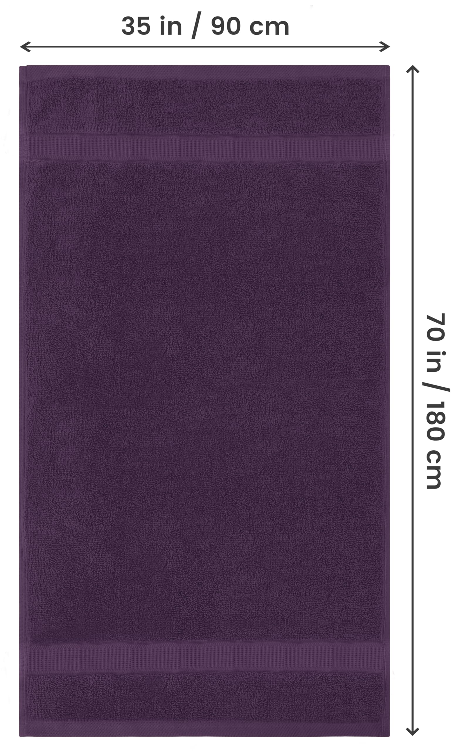 Utopia Towels plum jumbo bath sheet closeup of soft fiber.