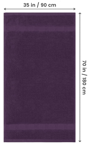 Utopia Towels plum jumbo bath sheet closeup of soft fiber.