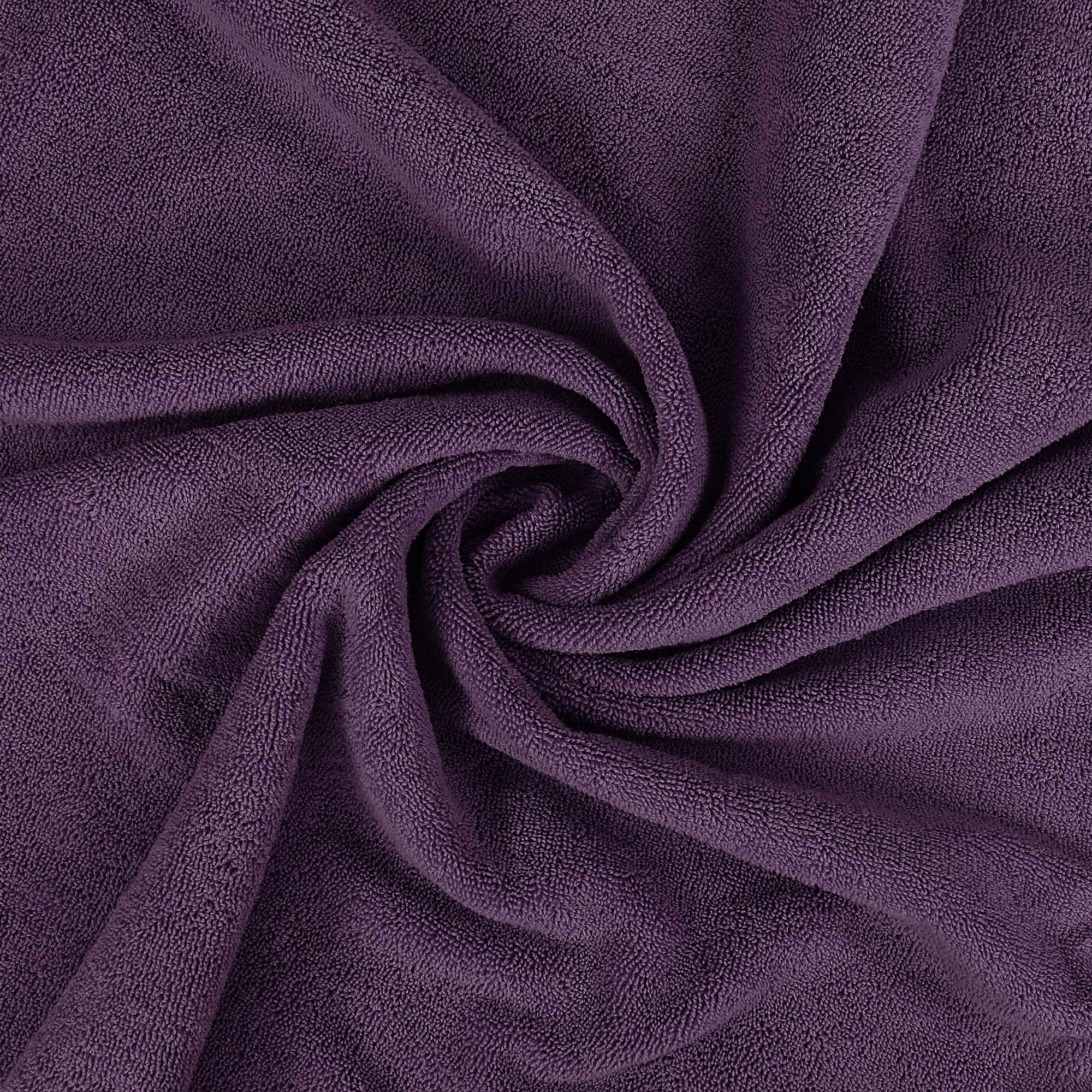 Utopia Towels edge hem detail plum bath sheet durability.
