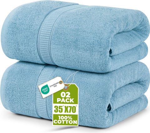 Utopia Towels Luxurious Jumbo Bath Sheet wrapped around for full coverage after a shower