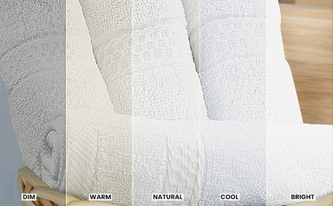 Utopia Towels luxury bathroom scene emphasizing white, clean look