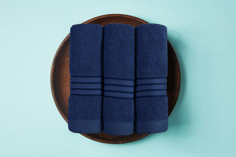 Utopia Towels navy towel ready for machine wash and quick drying.
