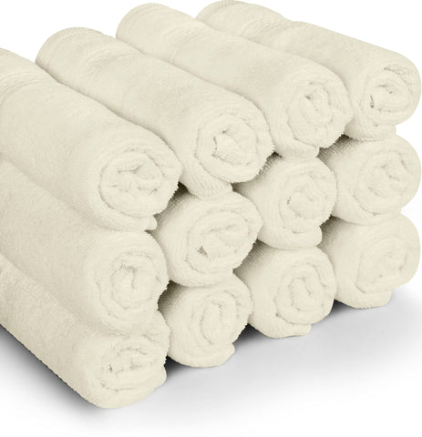 Utopia Towels machine-washable washcloths simplify cleaning and quick drying.