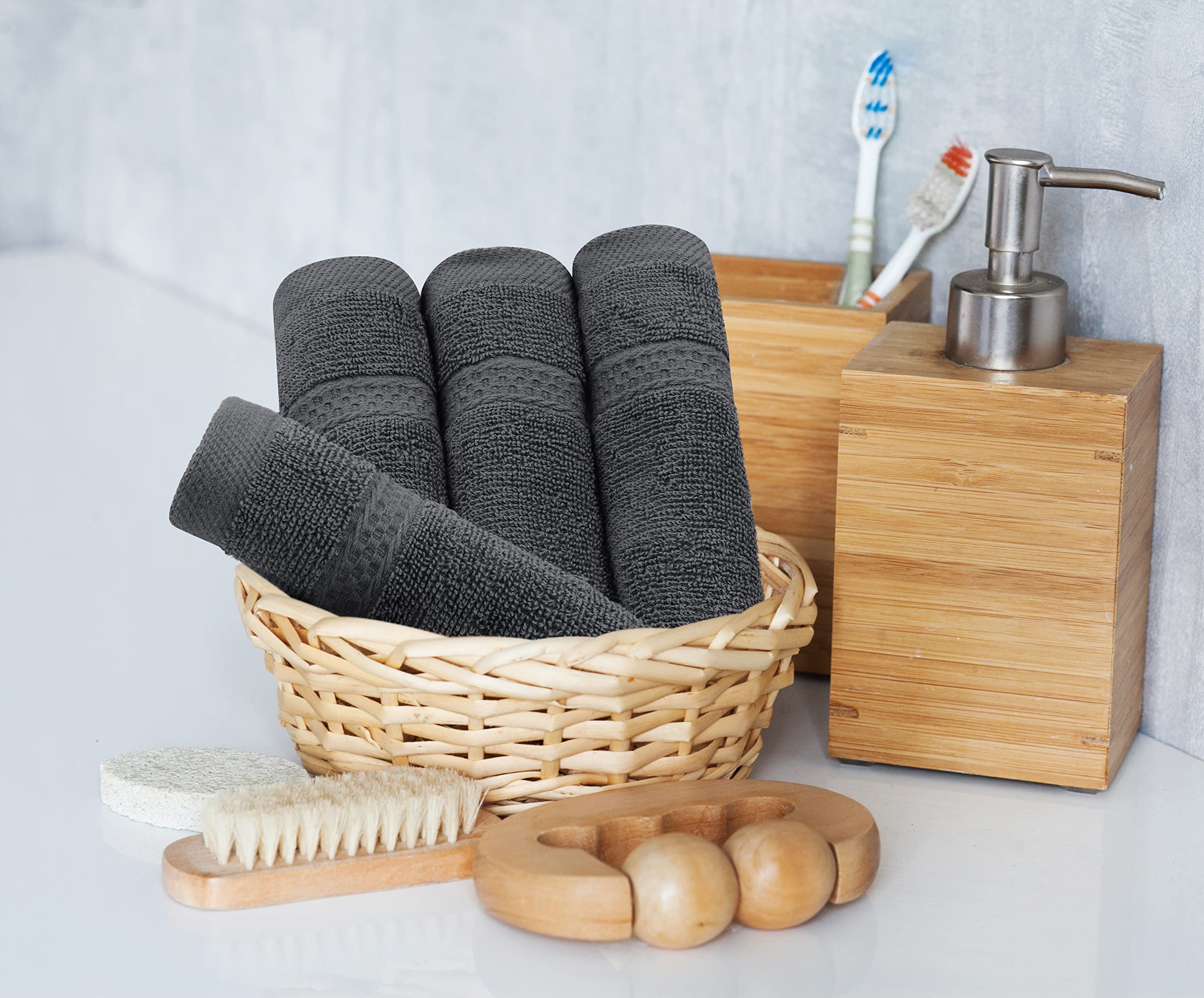 Utopia Towels Majestic Plush washcloth set spa-style arrangement