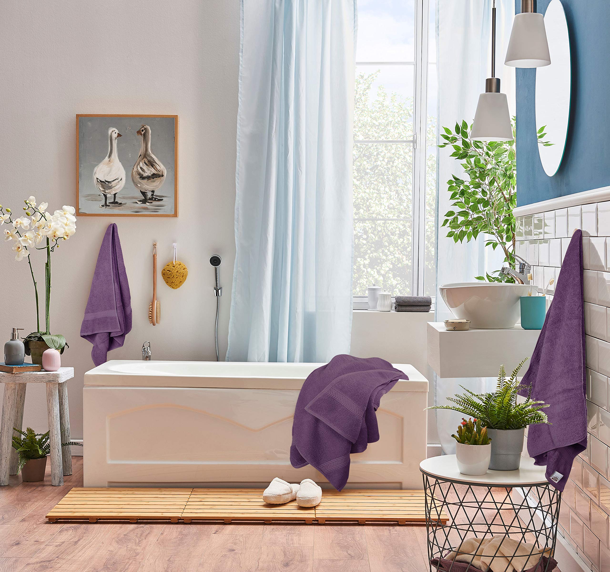 Utopia Towels Majestic Plush plum washcloth showing soft face-cleaning texture