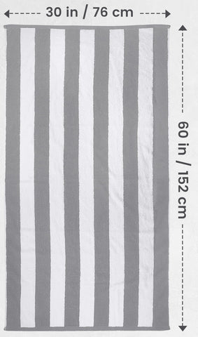 Utopia Towels four-pack gray striped bath towels ready for poolside use.
