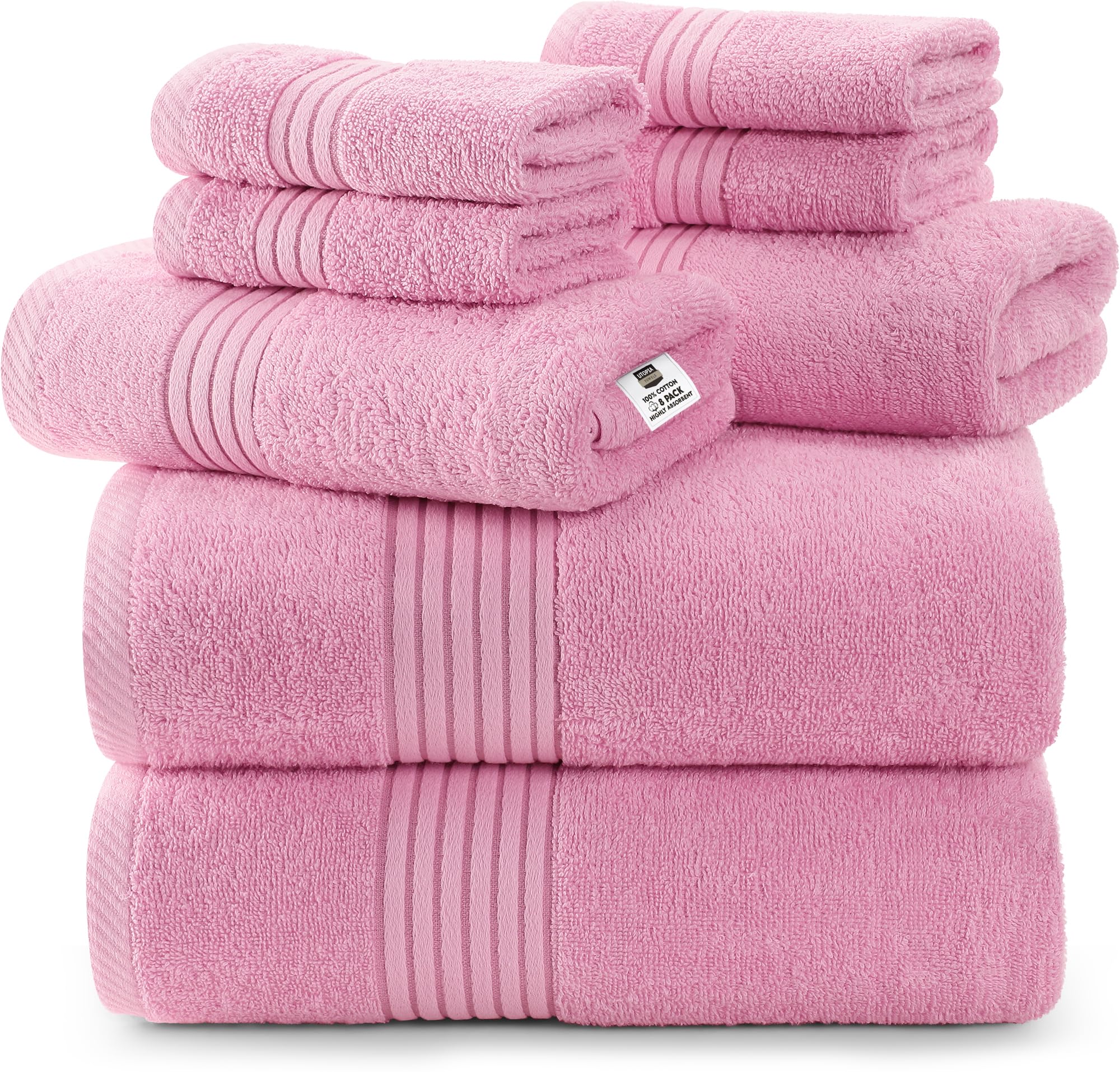 Utopia Towels bath towel 27x54 pink, plush and highly absorbent for daily spa-like comfort.