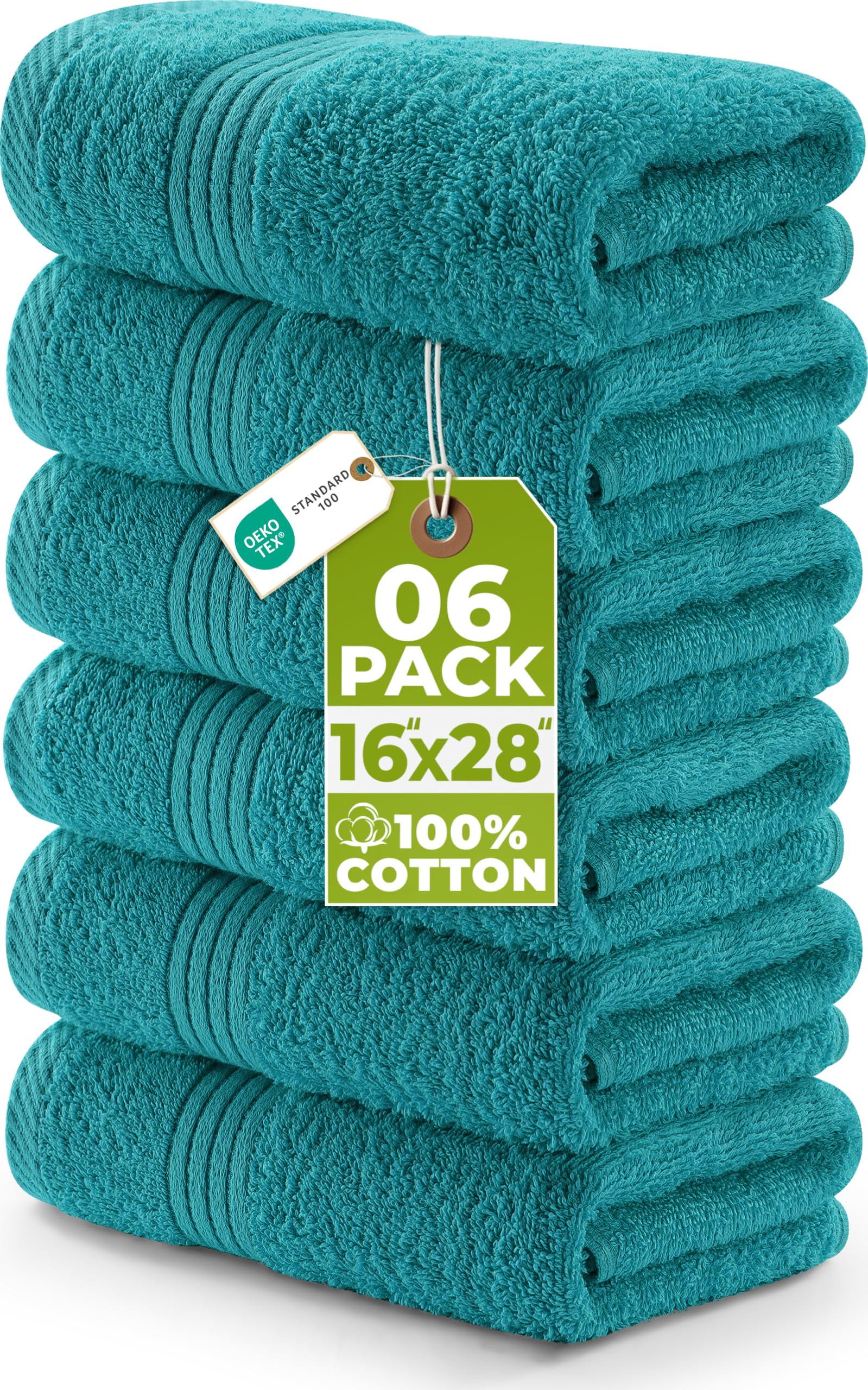 Utopia Towels premium hand towels 16x28 front view, strong absorbency and luxurious feel.