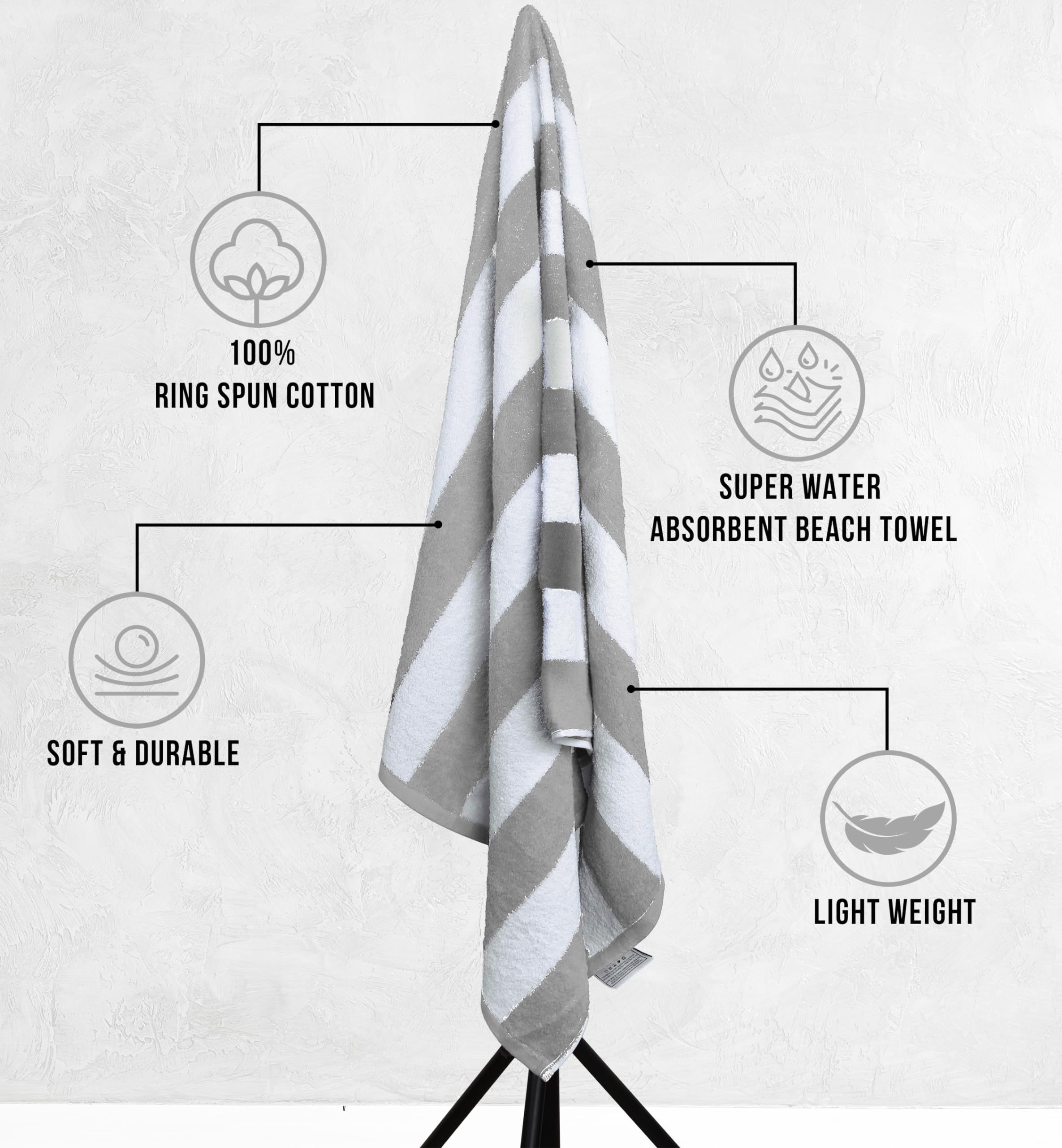 Utopia Towels ring-spun cotton towel offers soft absorbent feel.