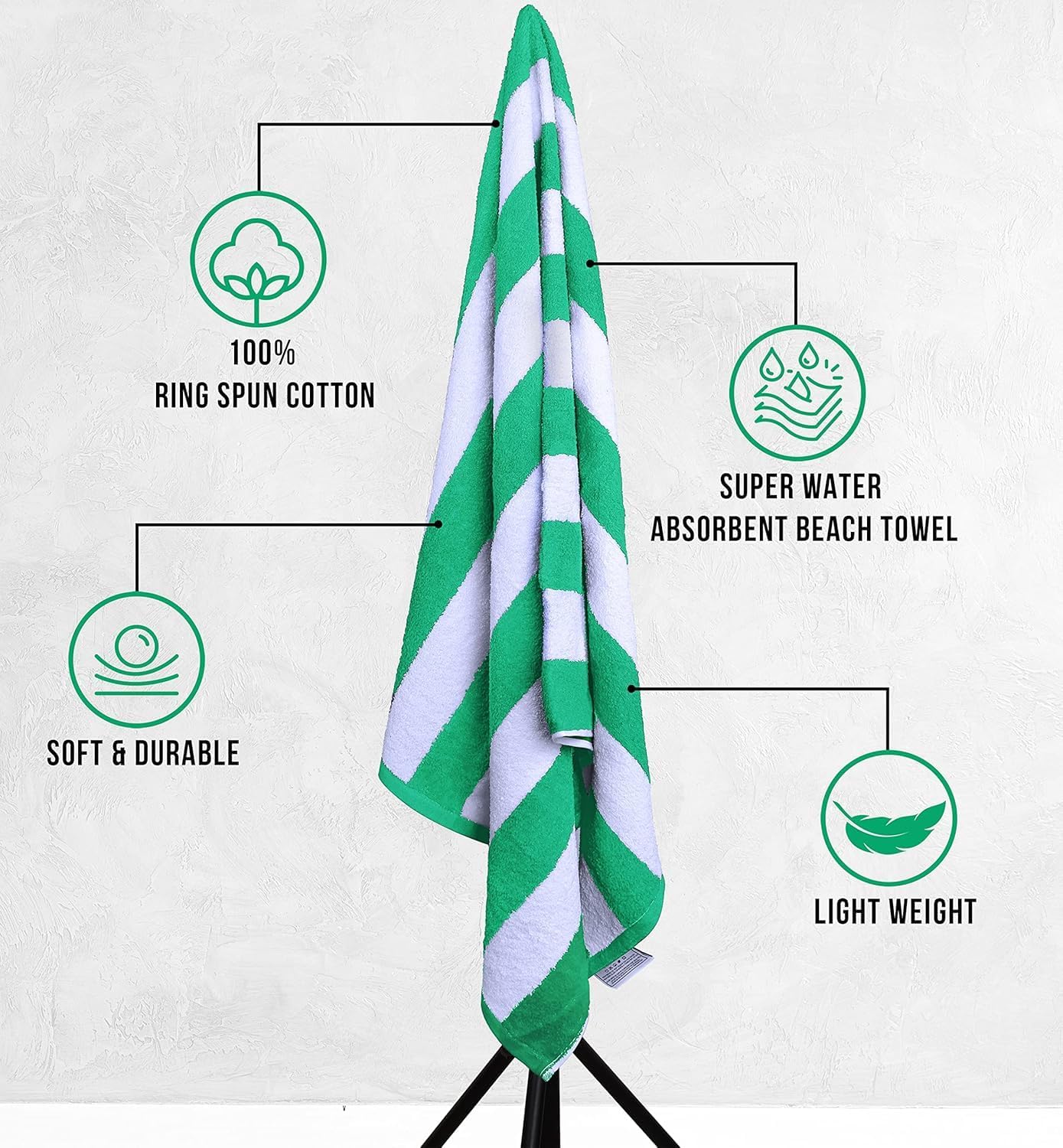 Utopia Towels ring-spun cotton softness with quick-dry feel after swim