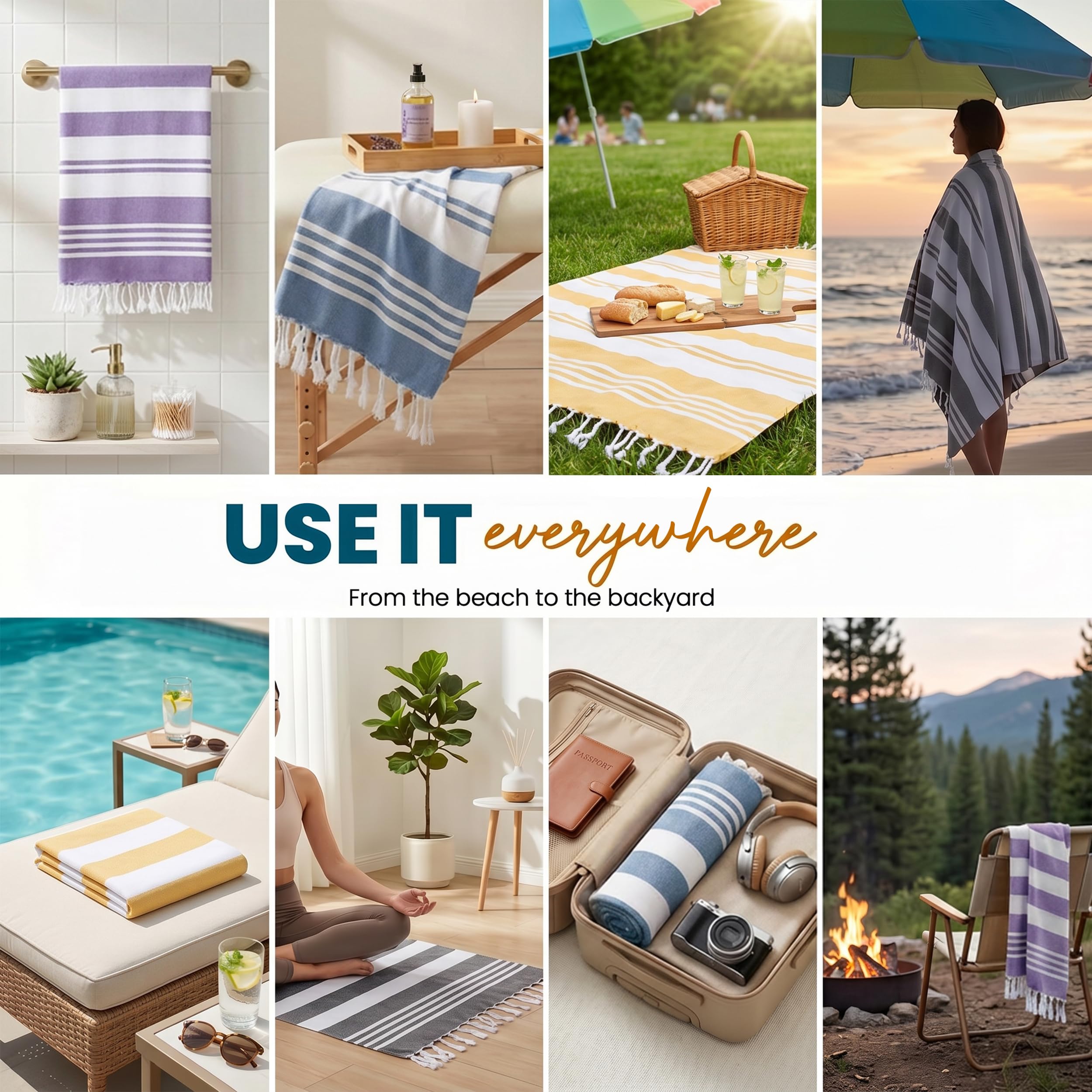 Utopia Towels sand-free feature helps shake off sand quickly.
