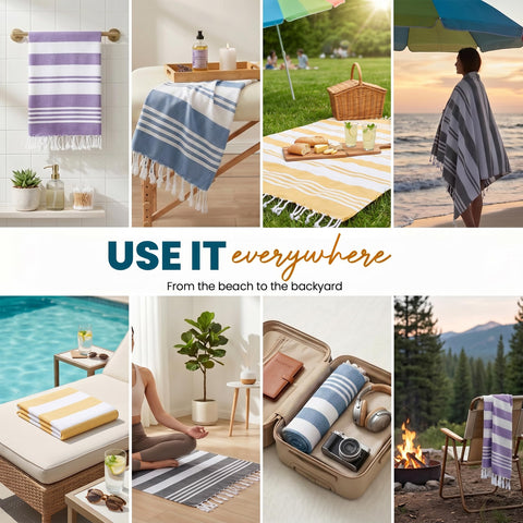 Utopia Towels sand-free feature helps shake off sand quickly.