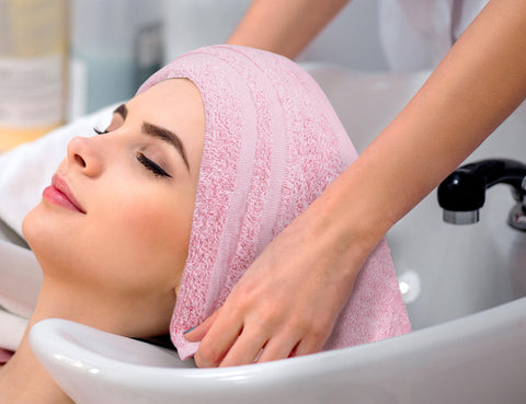 Utopia Towels 16x27 inch towel in pink offers versatile coverage for hair and shoulders.
