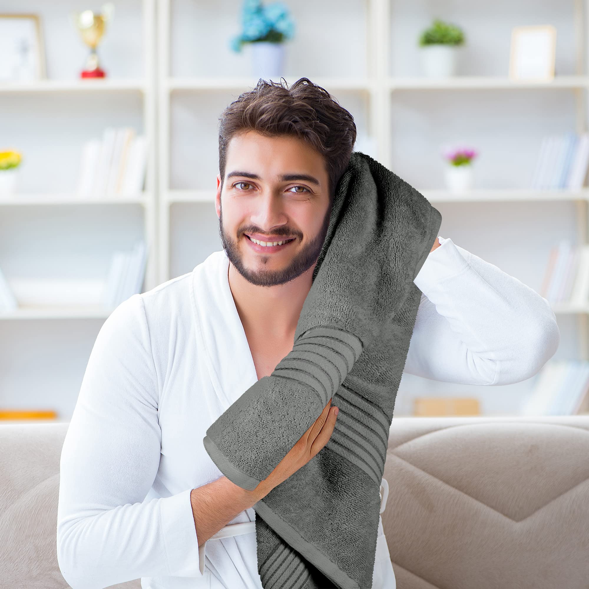 Utopia Towels soft-fluffy surface gentle on skin.