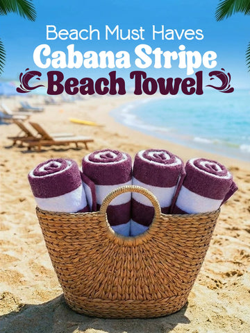Utopia Towels striped cabana towel with classic design for poolside relaxation.