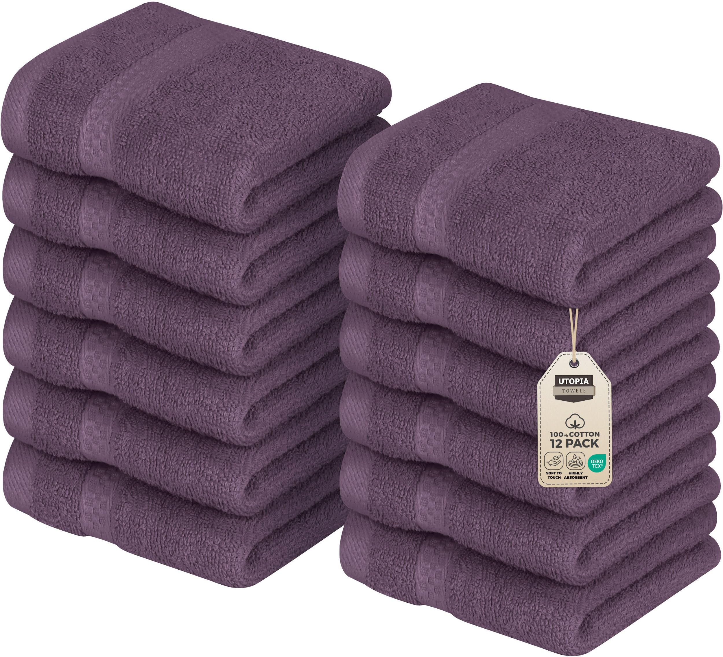 Utopia Towels washcloth 12x12 plum absorbent for daily bathroom tasks