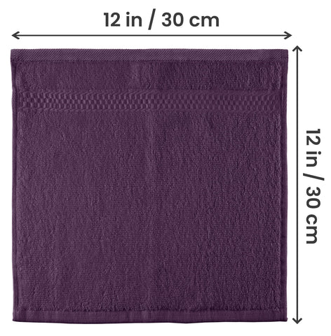 Utopia Towels washcloth 12x12 plum soft feel for face and hands