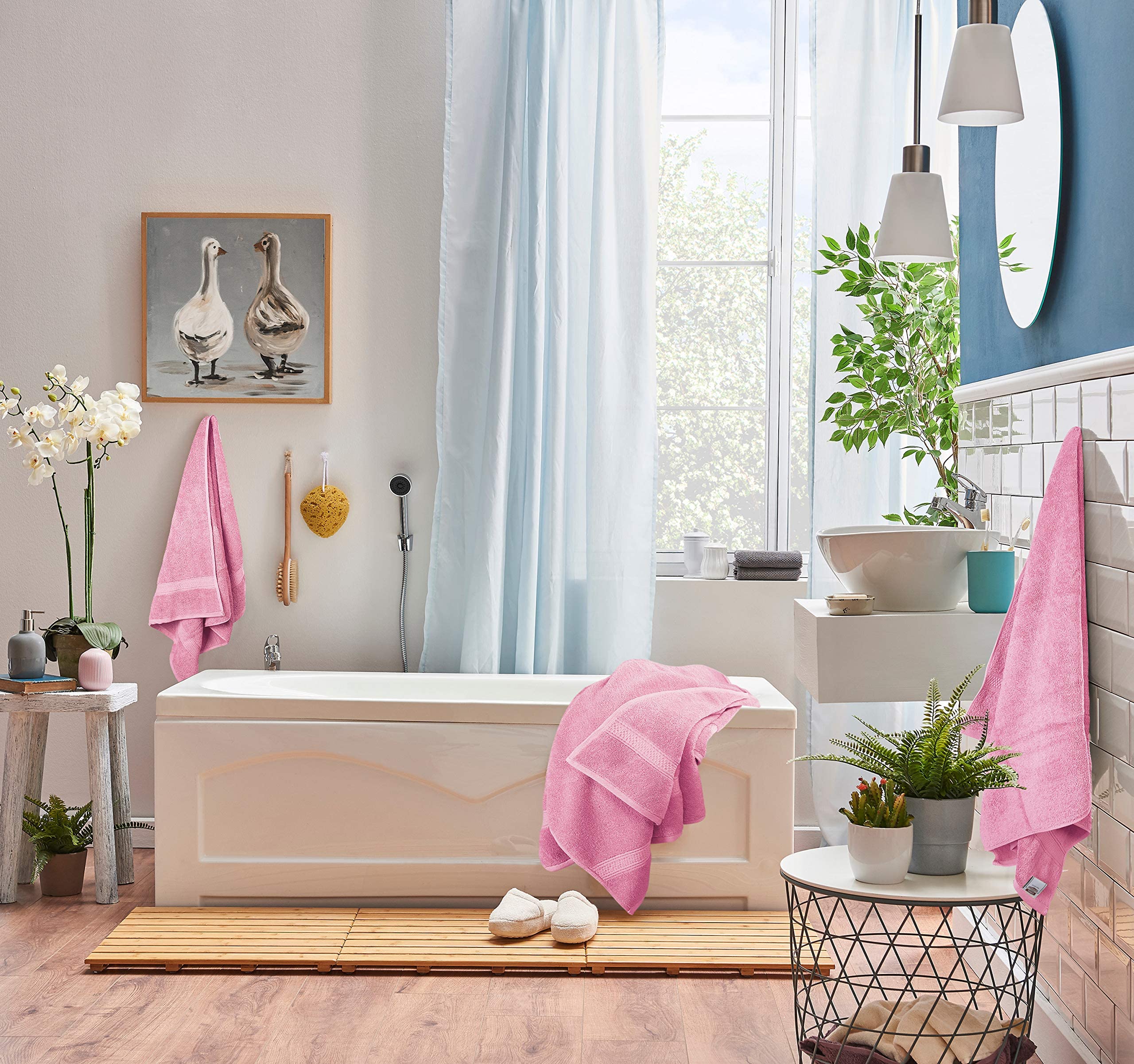 Utopia Towels washcloth pink closeup focusing on plush texture for gentle cleansing.
