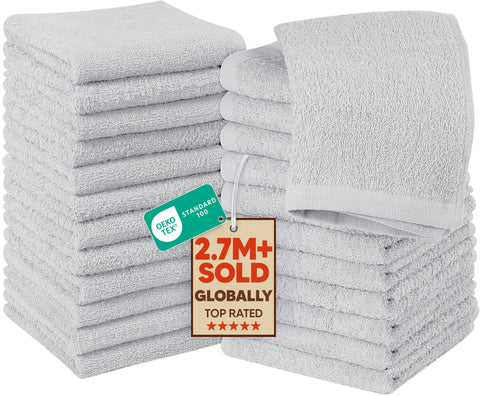 Utopia Towels 24-pack washcloths, 12x12 inches, soft and durable.