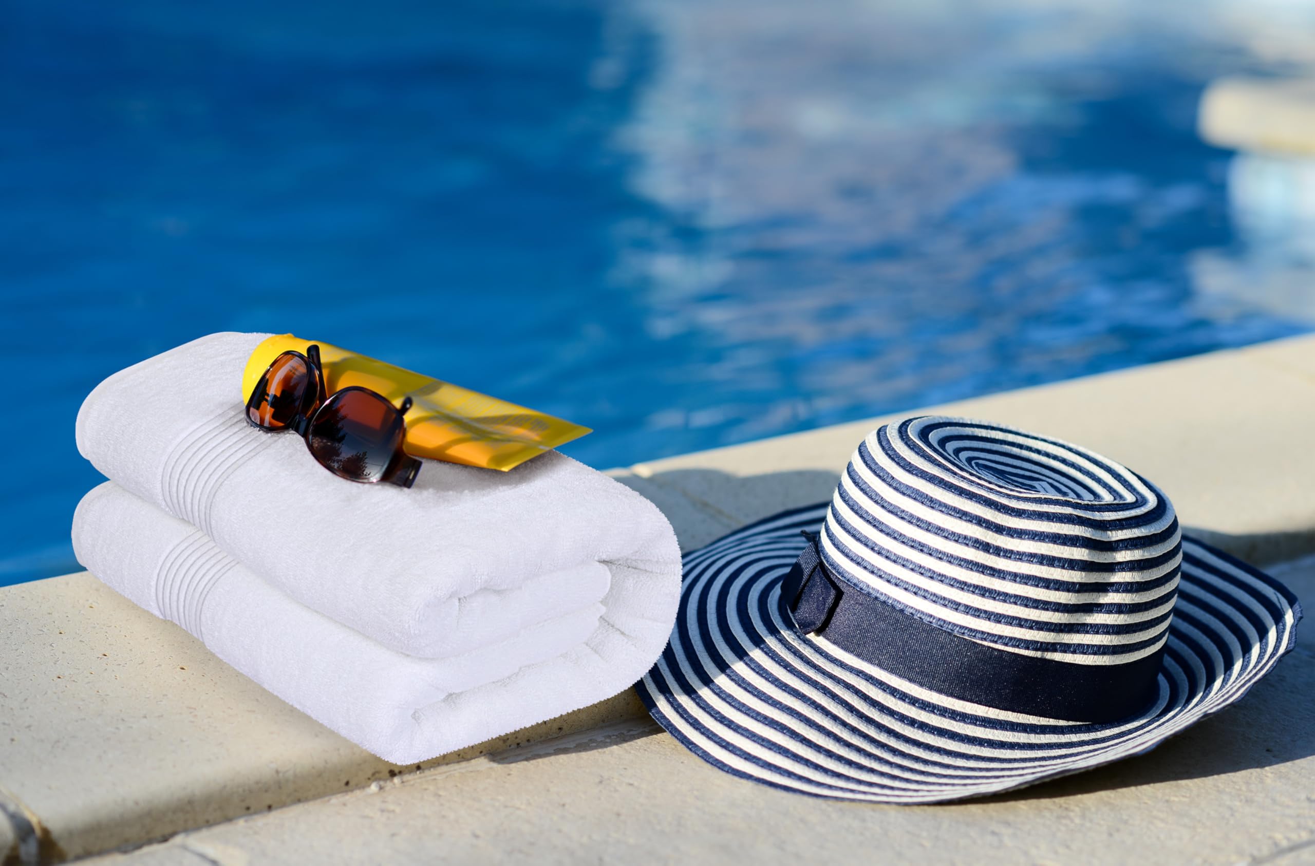 Utopia Towels white towel hanging to dry showcases crisp color.