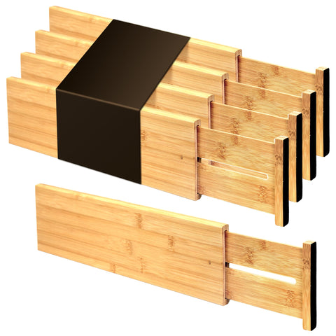 Utoplike bamboo drawer dividers organized in a kitchen drawer for utensils