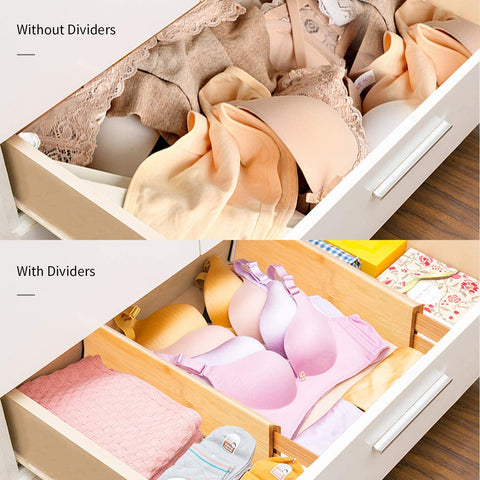 Utoplike expandable divider demonstrates flexible fit across different drawers.