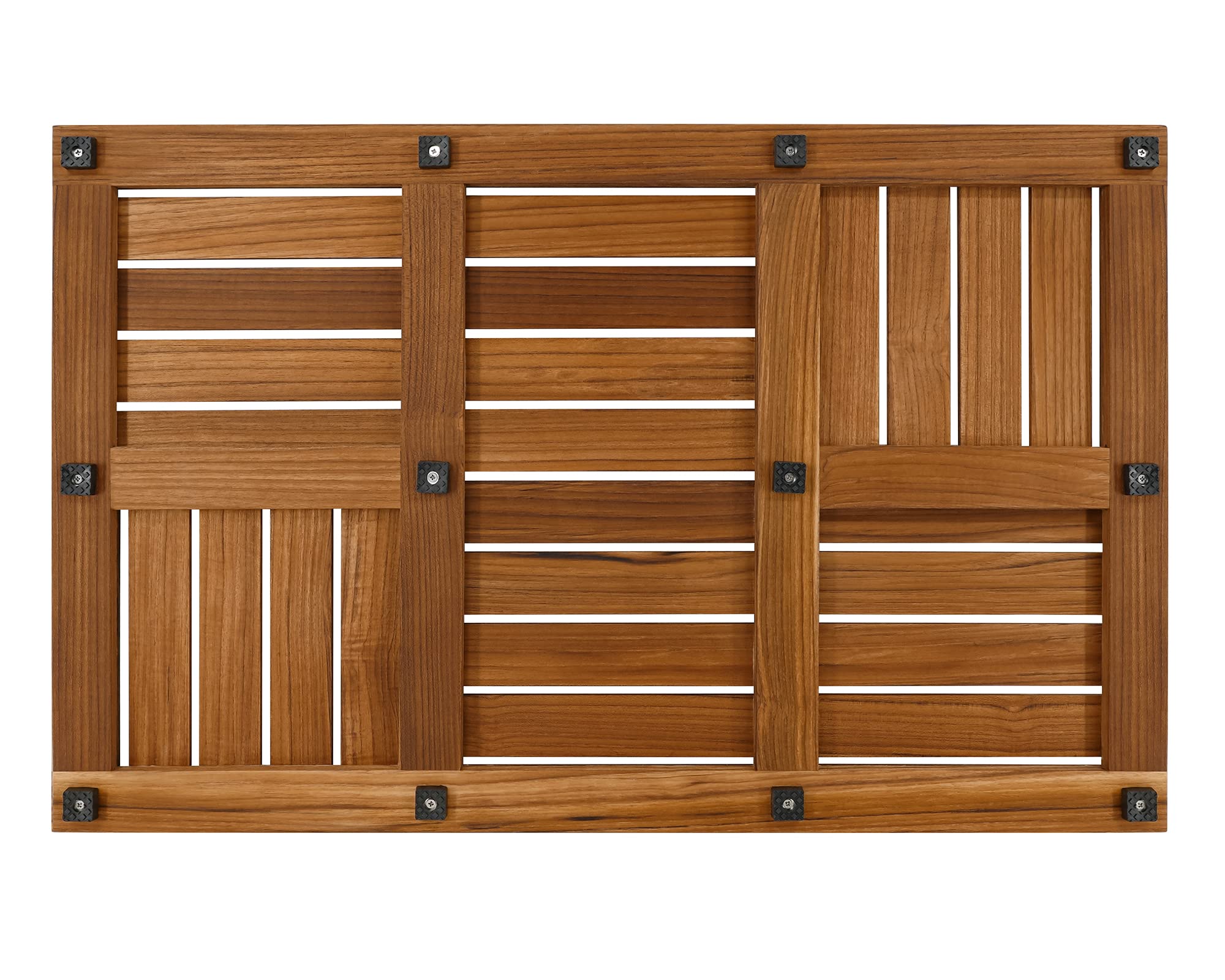 Utoplike luxury teak bath mat ready for a spa-like bathroom setup.
