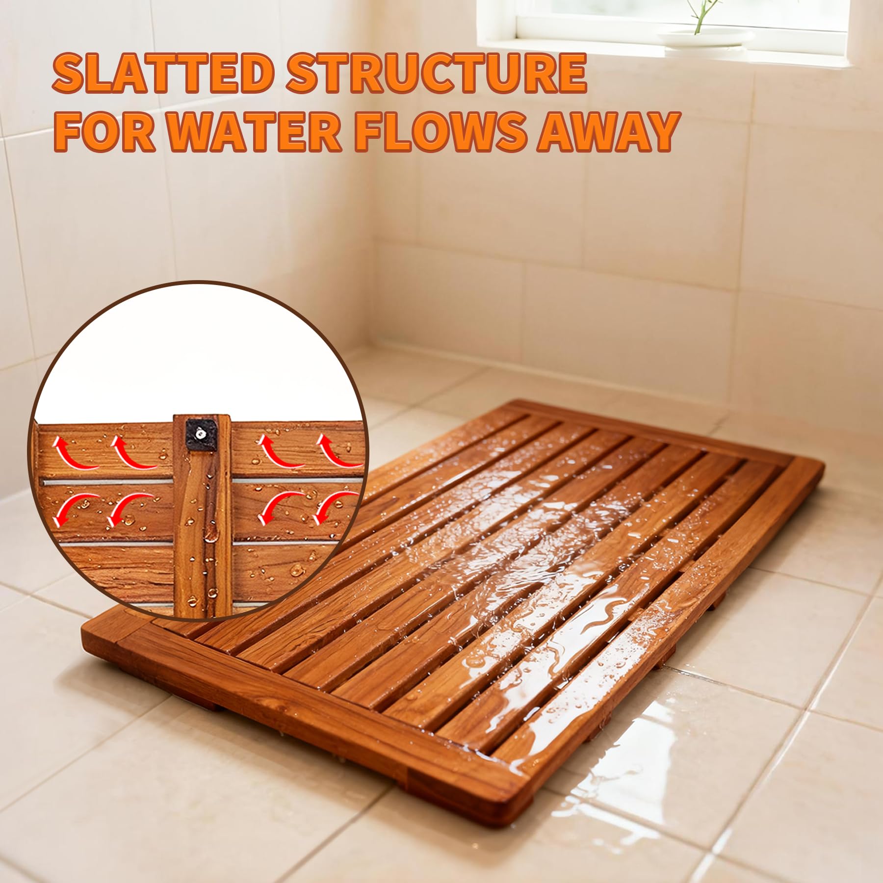 Utoplike teak bath mat gift-ready for anyone who loves natural wood.