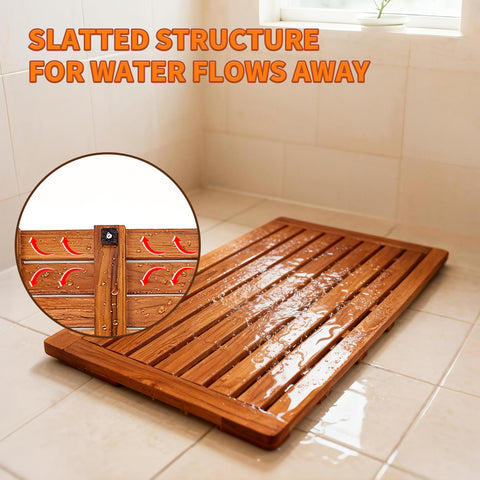 Utoplike teak bath mat gift-ready for anyone who loves natural wood.