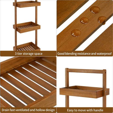 Utoplike teak corner caddy-corner-kitchen-use demonstrates versatile placement beyond the shower.