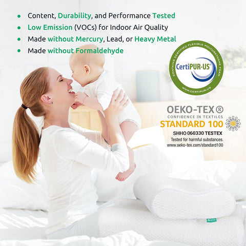 UTTU contour designed for back and stomach sleepers demonstrating versatility.