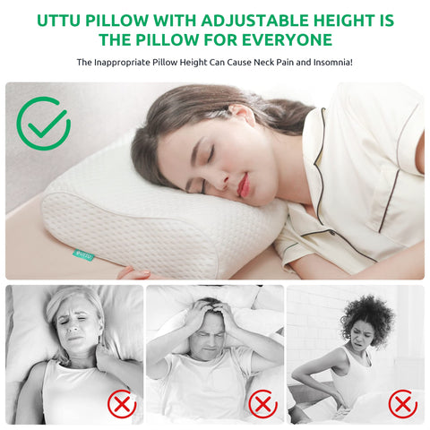 UTTU Cervical Pillow low contour with adjustable loft for customizable comfort all night
