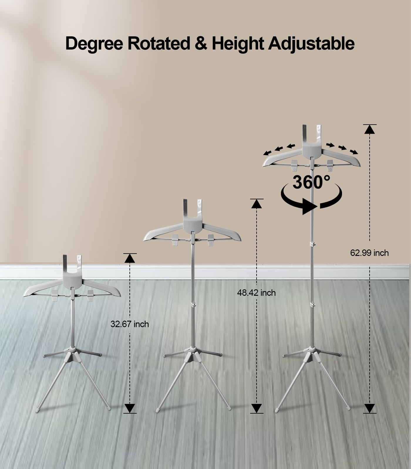 UUFCTY 360-degree rotatable steamer rack enabling easy vertical ironing
