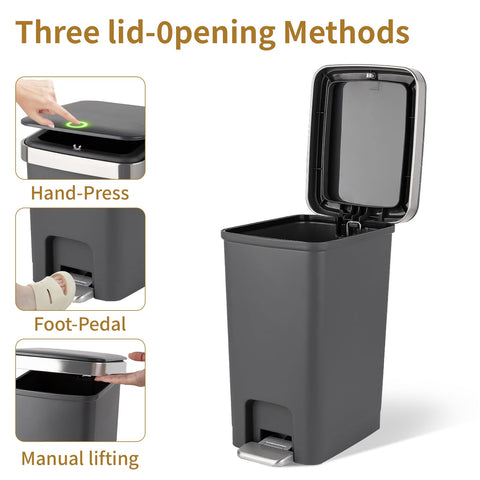UUJOLY compact trash bin fits tight spaces for daily use.
