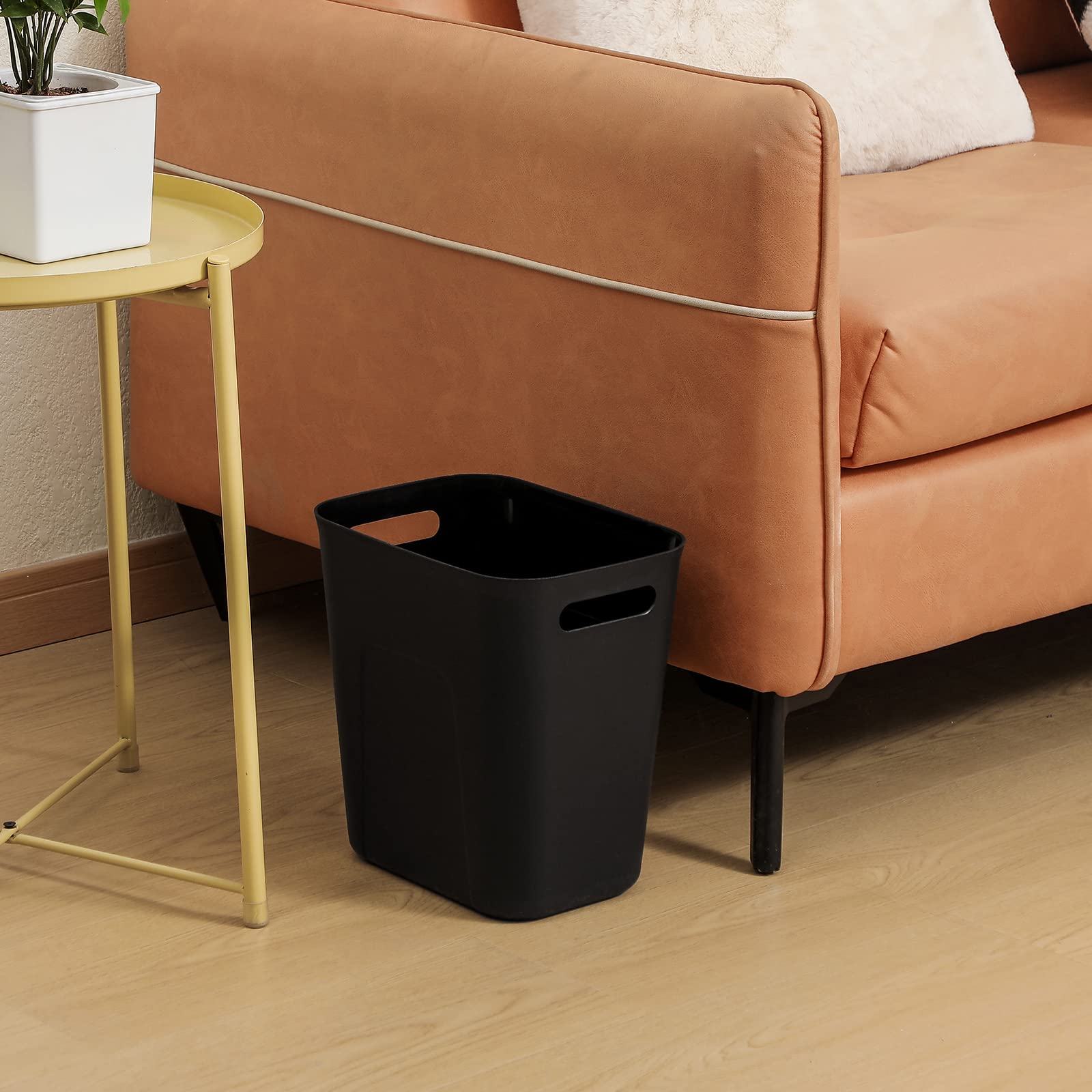 UUJOLY durable plastic wastebasket offers long-lasting daily use.
