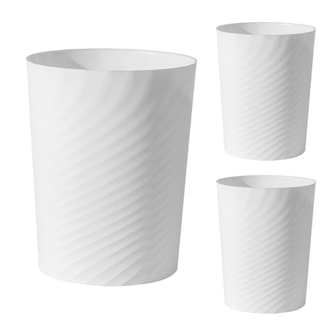 UUJOLY round white 1.8 gal trash can ideal for bathroom organization