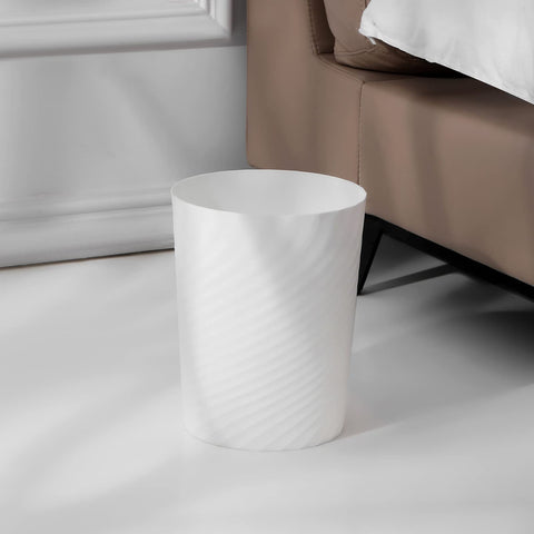 UUJOLY round white 1.8 gal trash can fits kitchen counters and desks